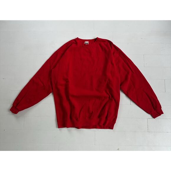 Vintage 90s Cheetah Crewneck Red Sweatshirt Large 24 x 28.5 - Picture 2 of 4